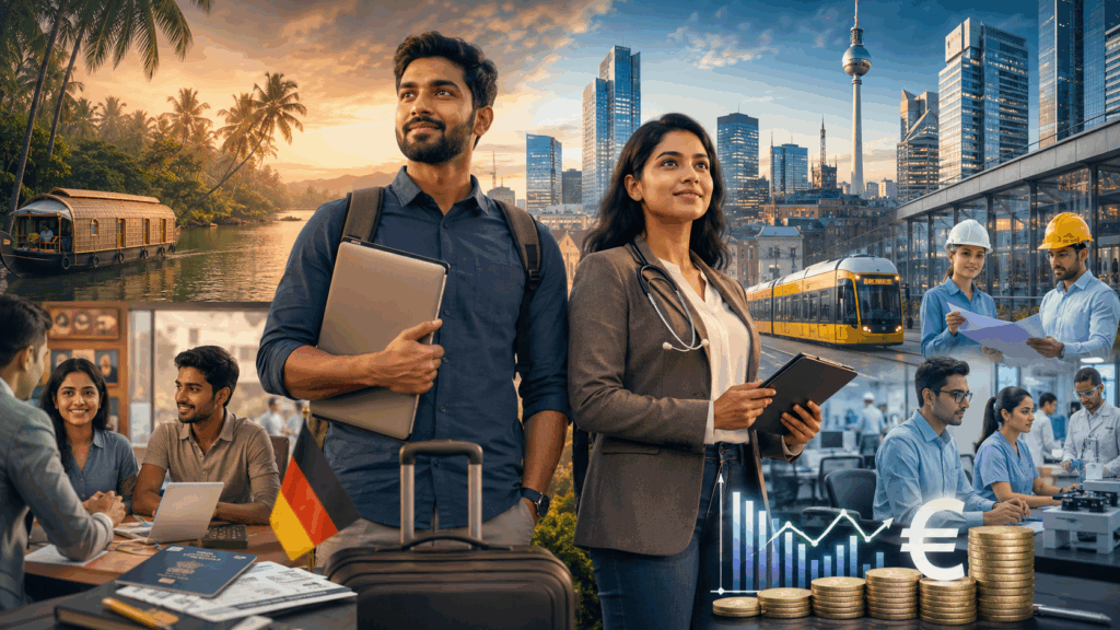 Indian professionals exploring high-paying career opportunities in Germany with guidance from the Best German consultancy in Kerala